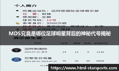 MDS究竟是哪位足球明星背后的神秘代号揭秘